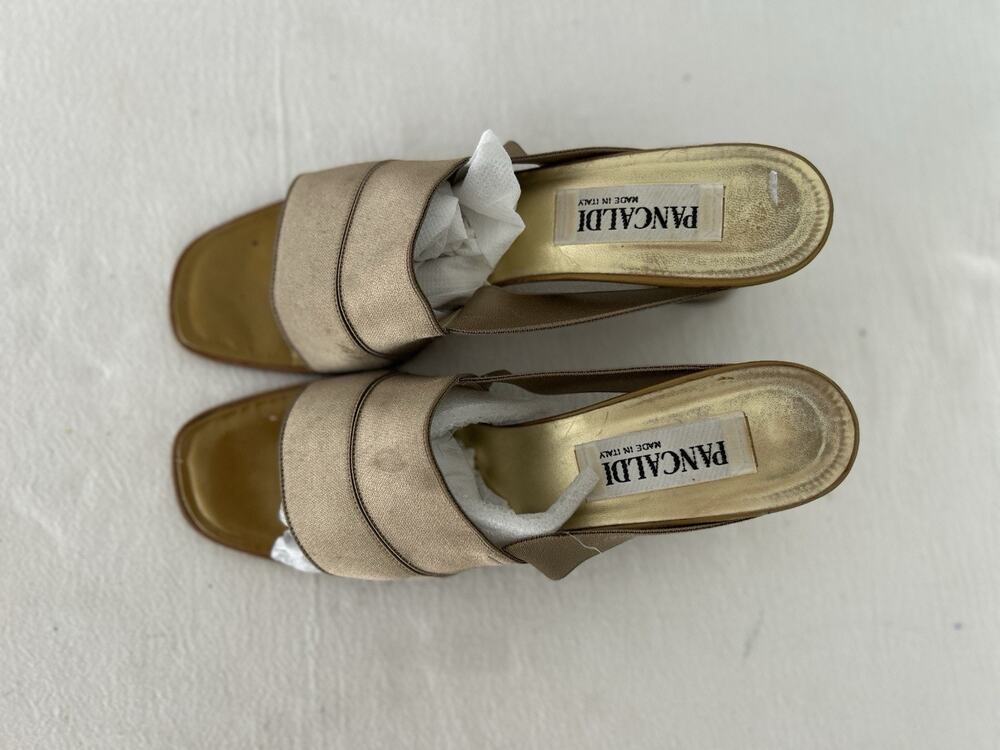 Vintage Women’s Pancaldi Elastic Strap Sandals Pumps Heels Shoes Size 9 AA